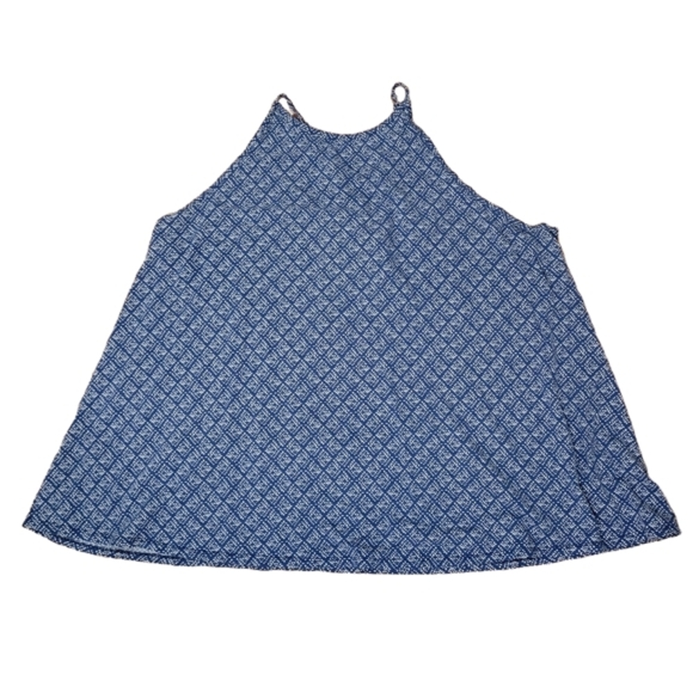 Cacique Women's‎ Lightweight Tank Top Size 22 24 Blue Geometric Adjustable